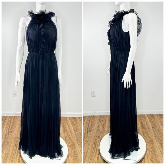 Jason Wu Collection Crinkle Chiffon Silk Halterneck Gown 6 - Picture 3 of 9